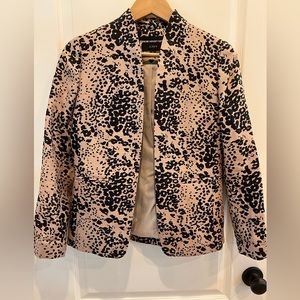 J crew Blush and black animal print wool blazer